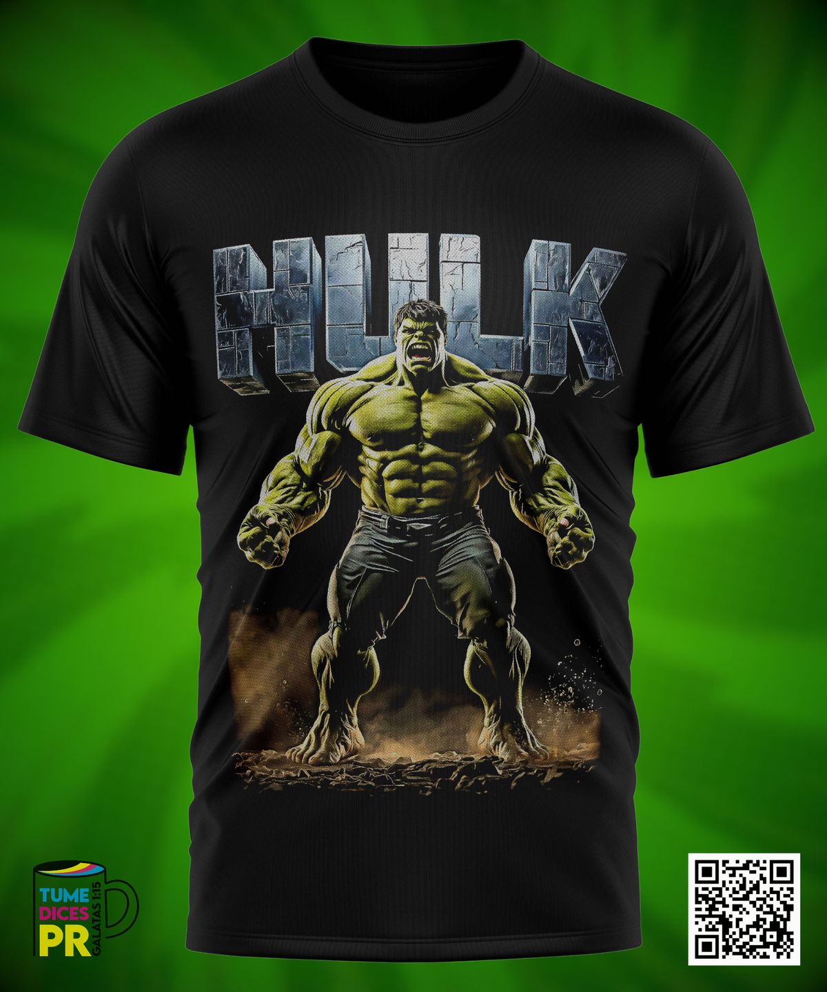 Camiseta HULK | Algodón y poliéster | Tallas S–XL