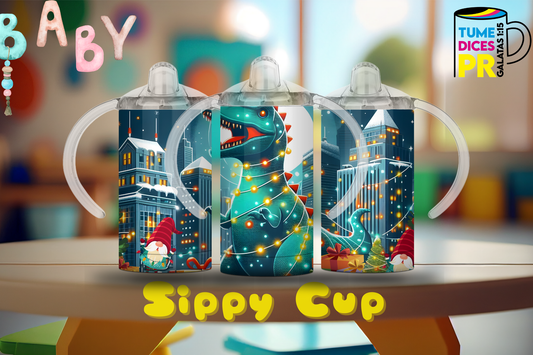 Sippy Cup Godzilla Navidad 12 oz | Acero inoxidable | Con sorbeto