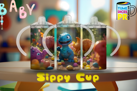 Sippy Cup Dinosaurio bebé 12 oz | Acero inoxidable | Con sorbeto