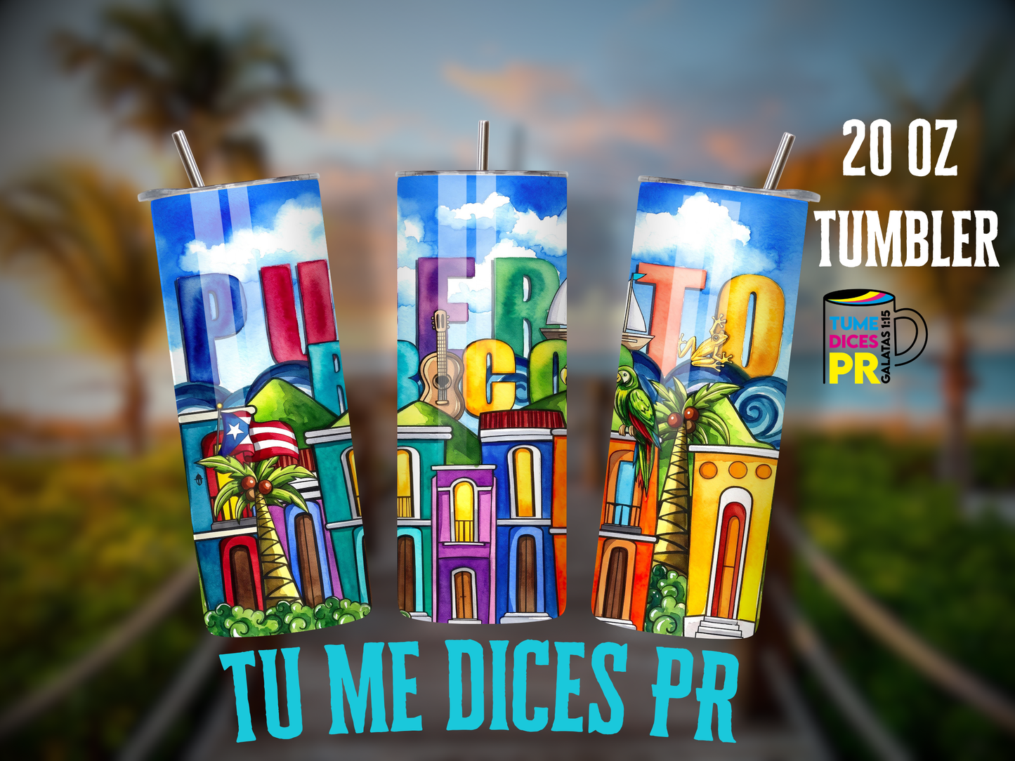 PUERTO RICO 3 Skinny Tumbler