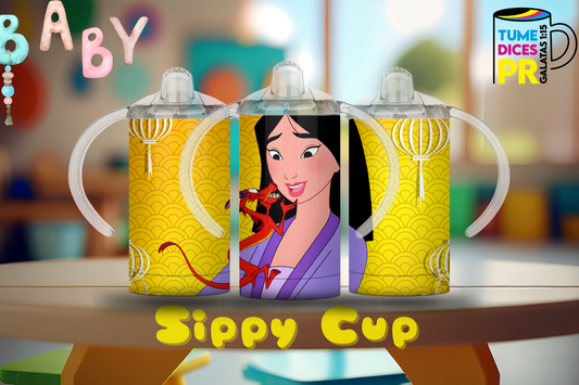 Sippy Cup Mulán 12 oz | Acero inoxidable | Con sorbeto