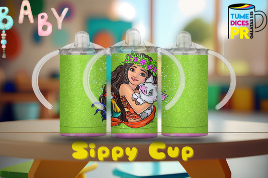 Sippy Cup Moana 12 oz | Acero inoxidable | Con sorbeto
