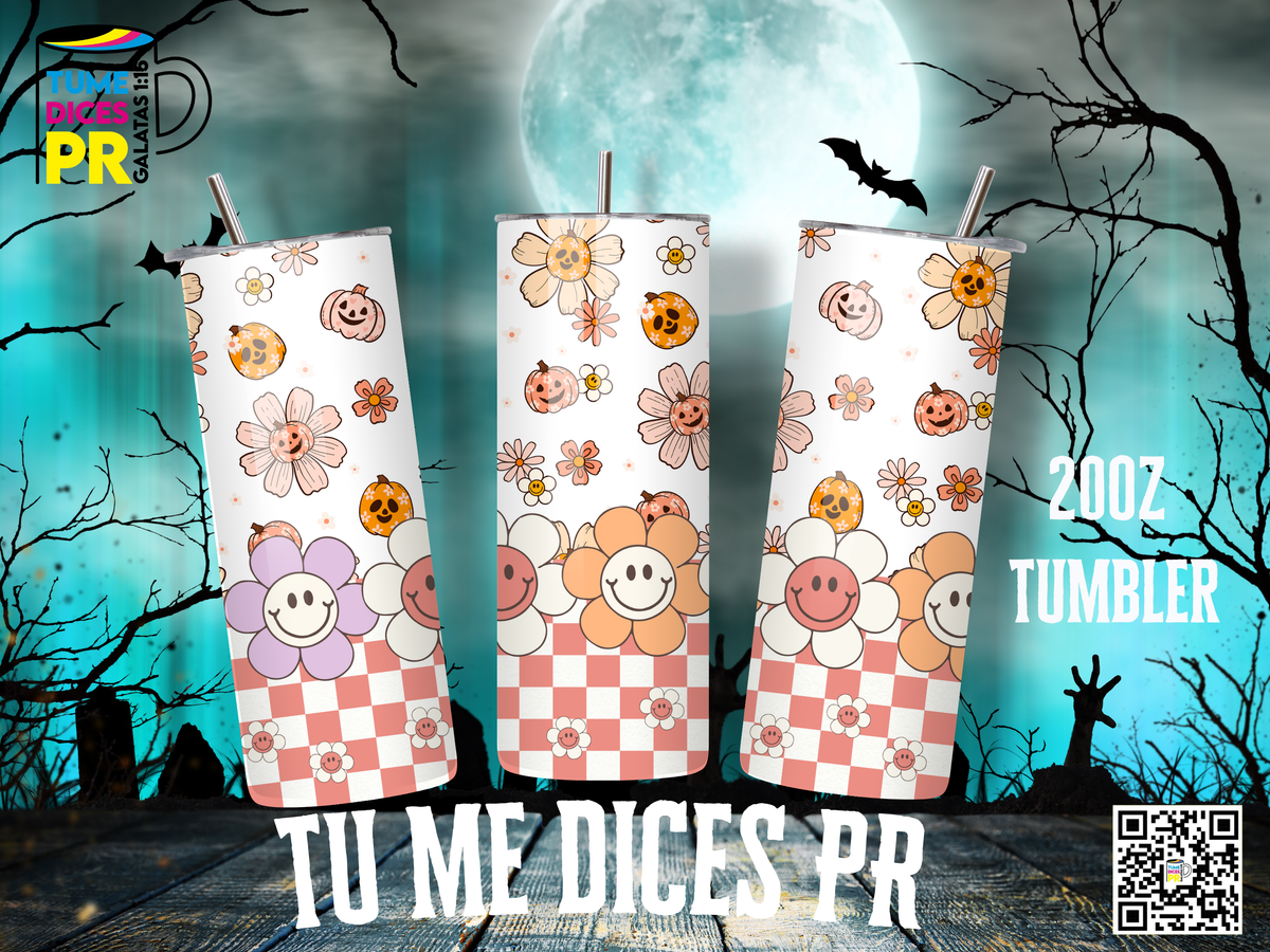Tumbler Halloween 1 Skinny 20 oz | Personalizable | Mantiene frío y calor