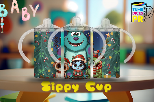 Sippy Cup Monsters Inc Navidad 12 oz | Acero inoxidable | Con sorbeto