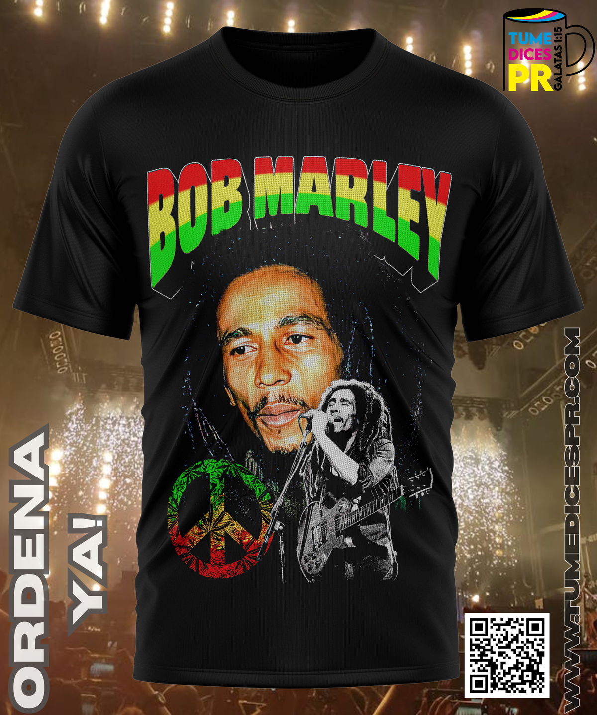 Camiseta BOB MARLEY | Algodón y poliéster | Tallas S–XL