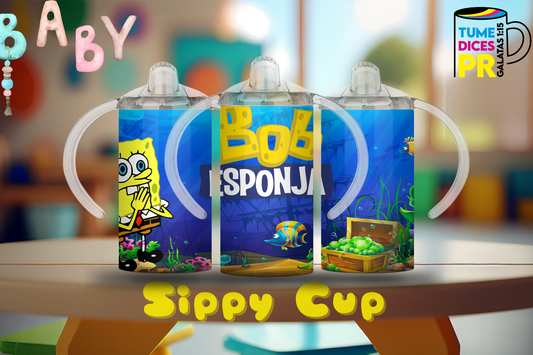 Sippy Cup Bob Esponja 3 12 oz | Acero inoxidable | Con sorbeto