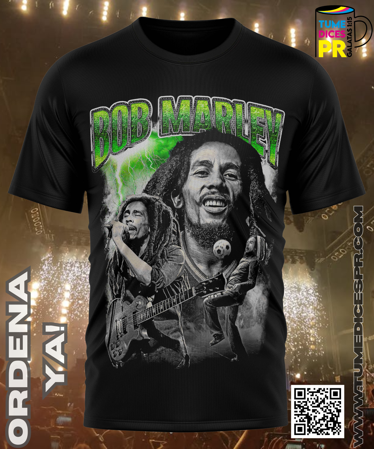 Camiseta BOB MARLEY | Algodón y poliéster | Tallas S–XL