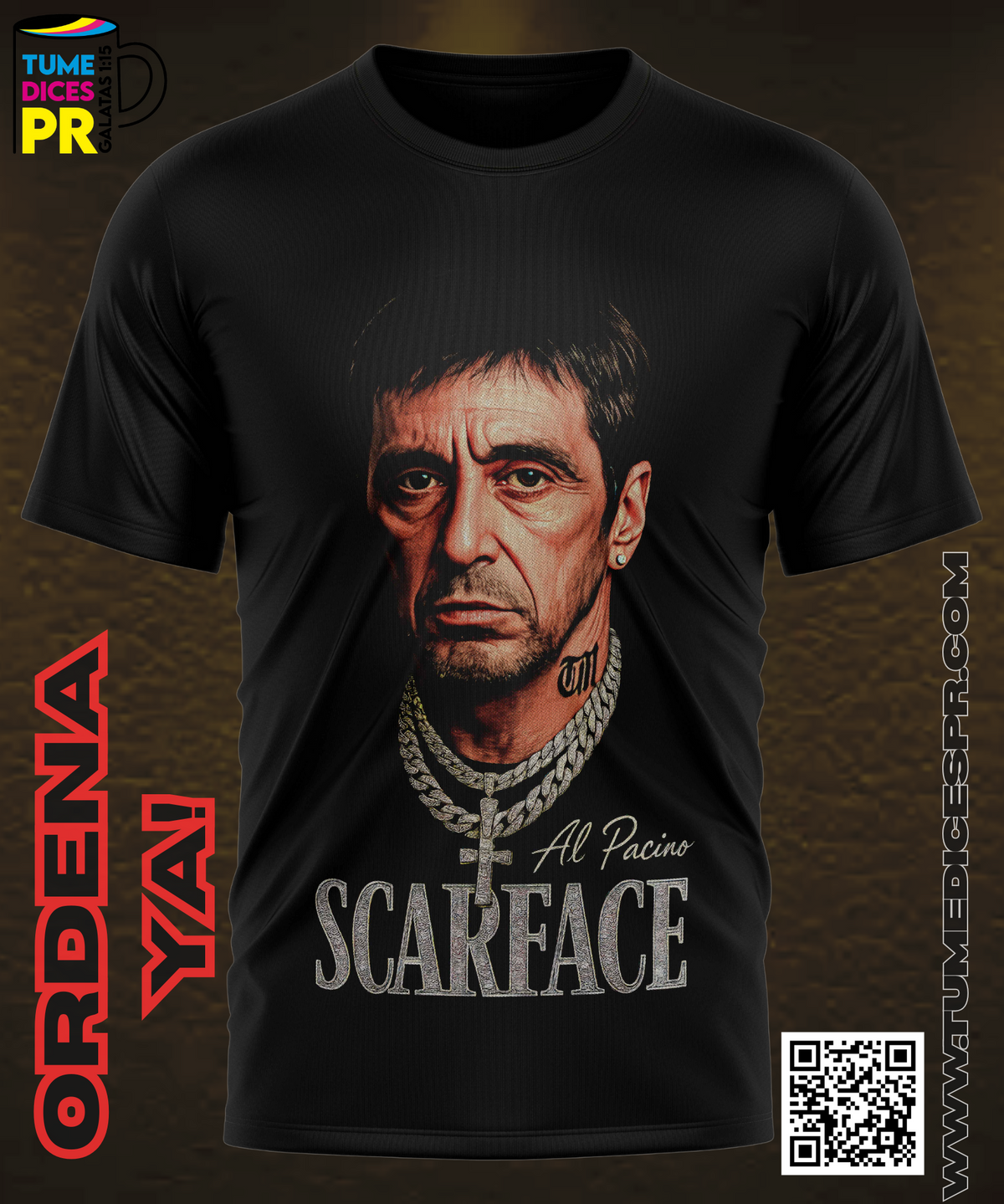 Camiseta SCARFACE | Algodón y poliéster | Tallas S–XL