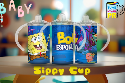 Sippy Cup Bob Esponja 4 12 oz | Acero inoxidable | Con sorbeto