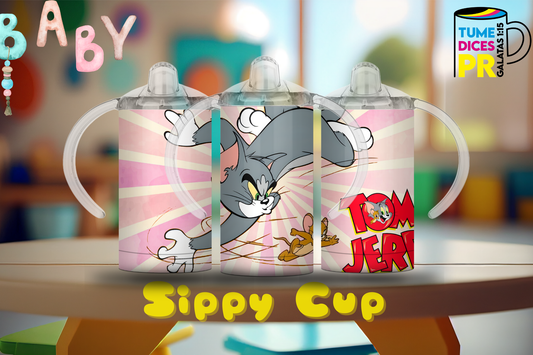 Sippy Cup Tom y Jerry 2 12 oz | Acero inoxidable | Con sorbeto