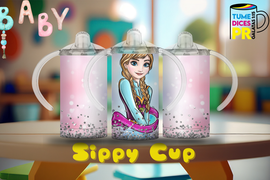 Sippy Cup Anna Frozen 12 oz | Acero inoxidable | Con sorbeto