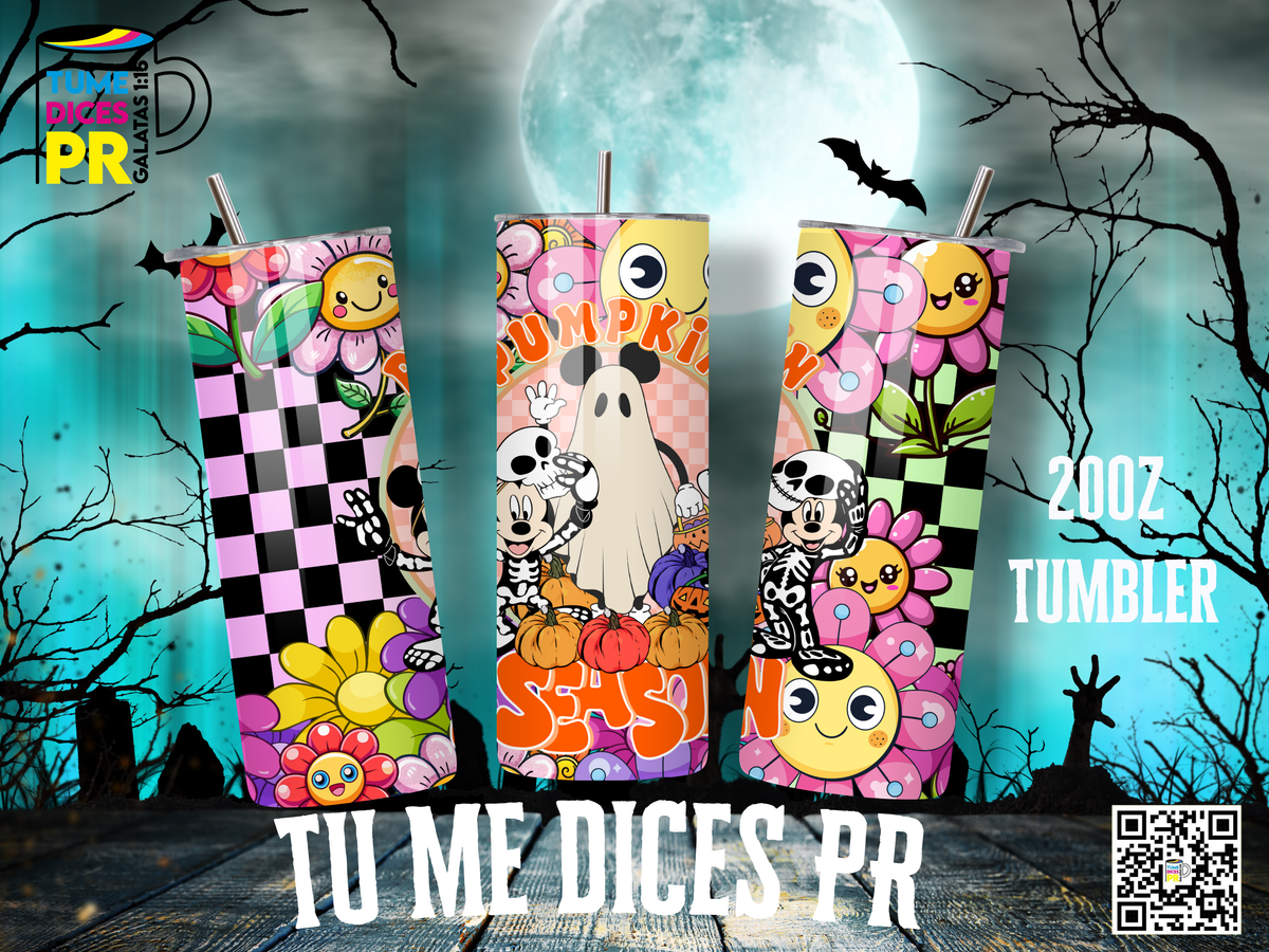 Tumbler Halloween 1 Skinny 20 oz | Personalizable | Mantiene frío y calor