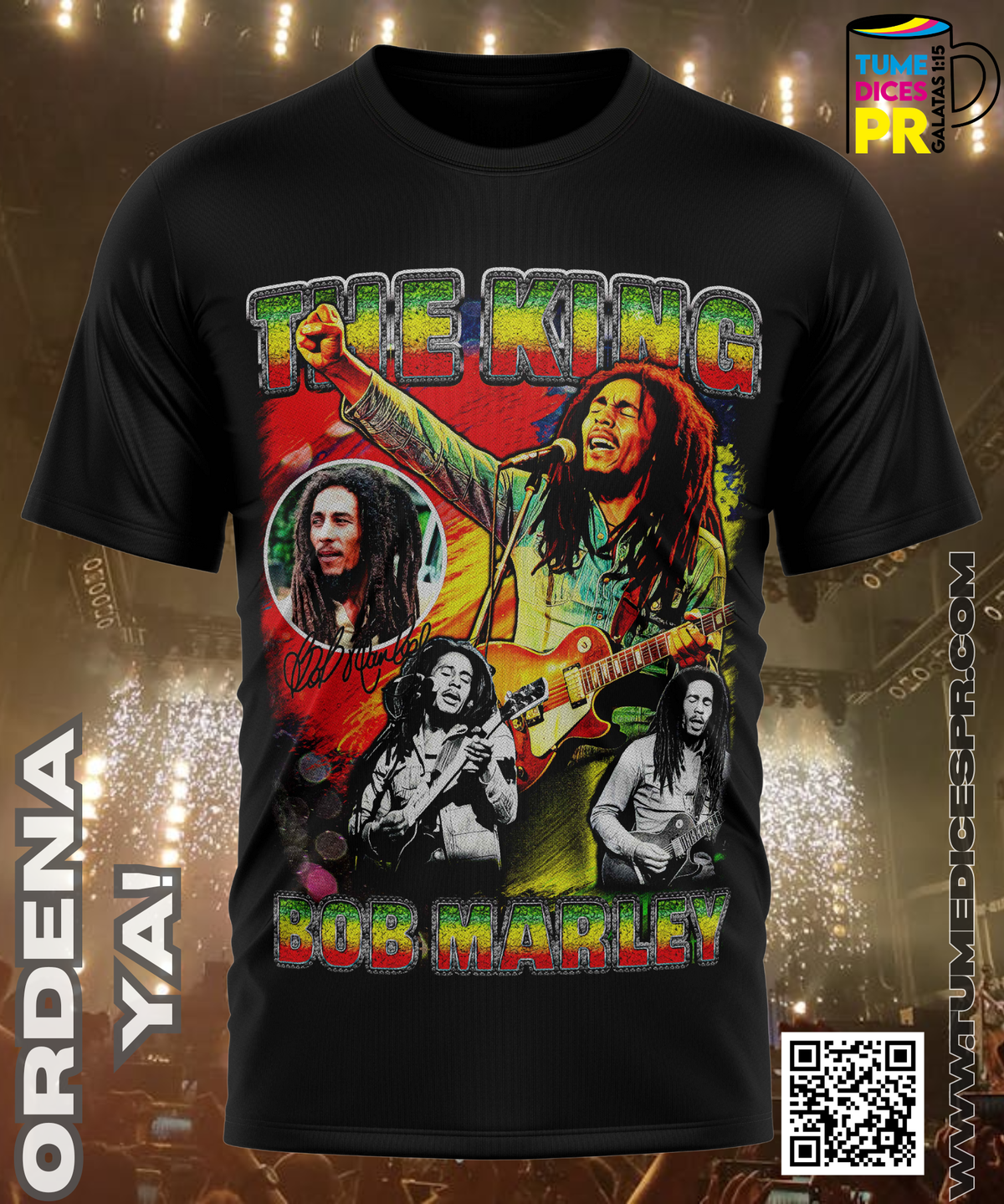 Camiseta BOB MARLEY | Algodón y poliéster | Tallas S–XL