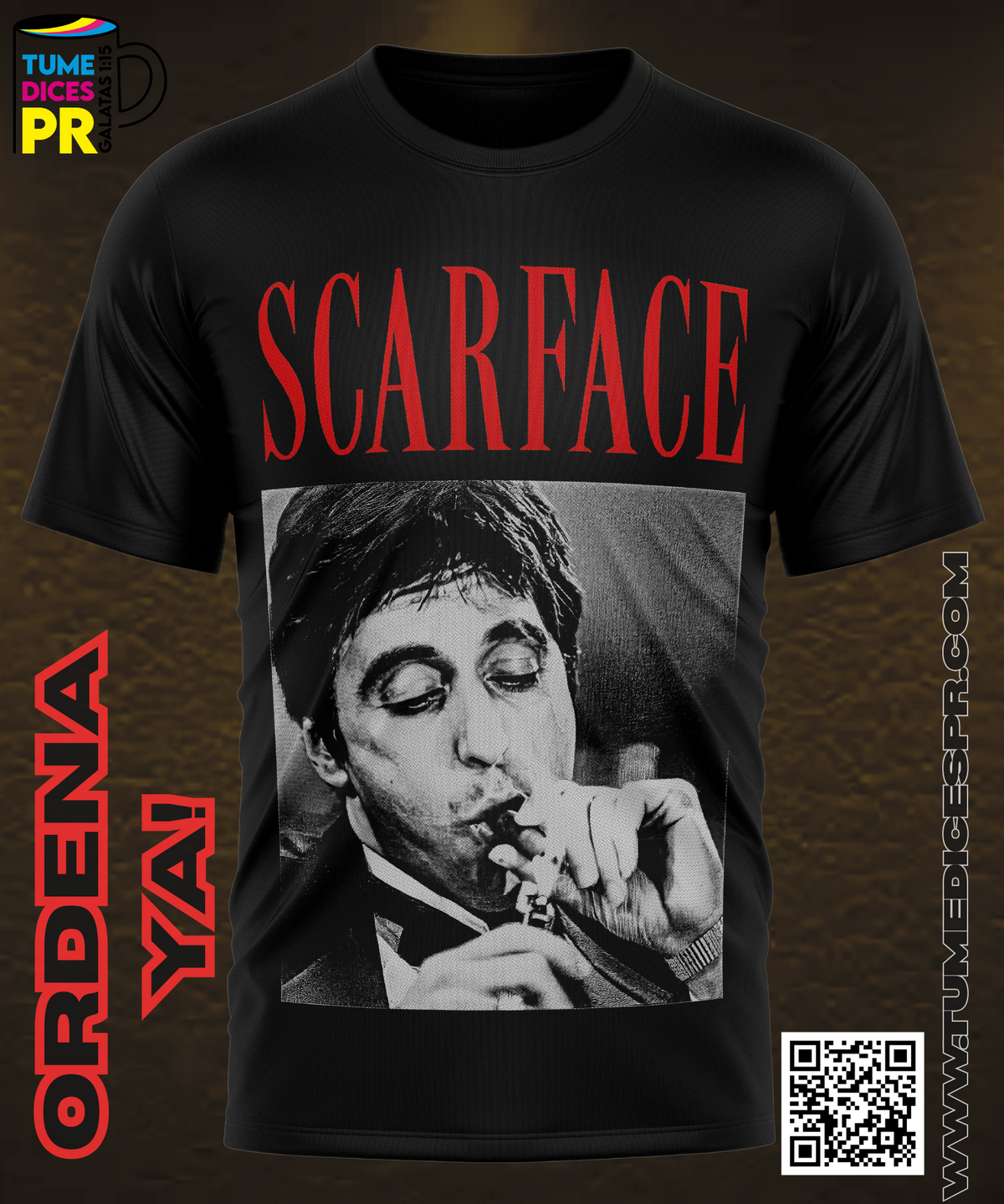 Camiseta SCARFACE | Algodón y poliéster | Tallas S–XL