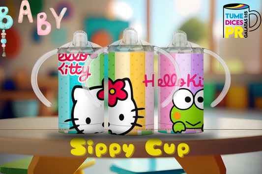 Sippy Cup Hello Kitty y Keroppi 12 oz | Acero inoxidable | Con sorbeto