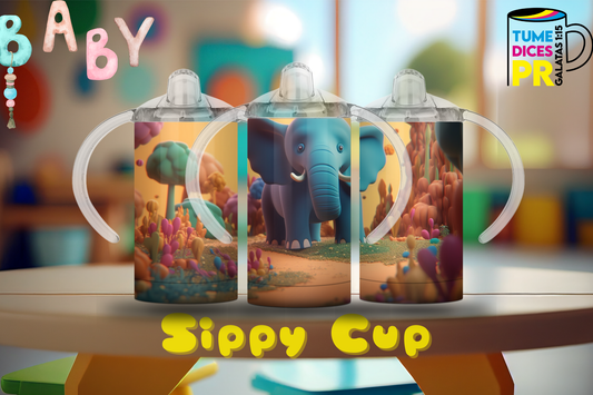 Sippy Cup Elefante 12 oz | Acero inoxidable | Con sorbeto