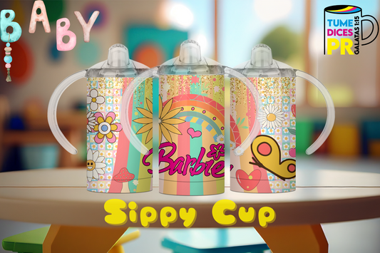 Sippy Cup Barbie 12 oz | Acero inoxidable | Con sorbeto