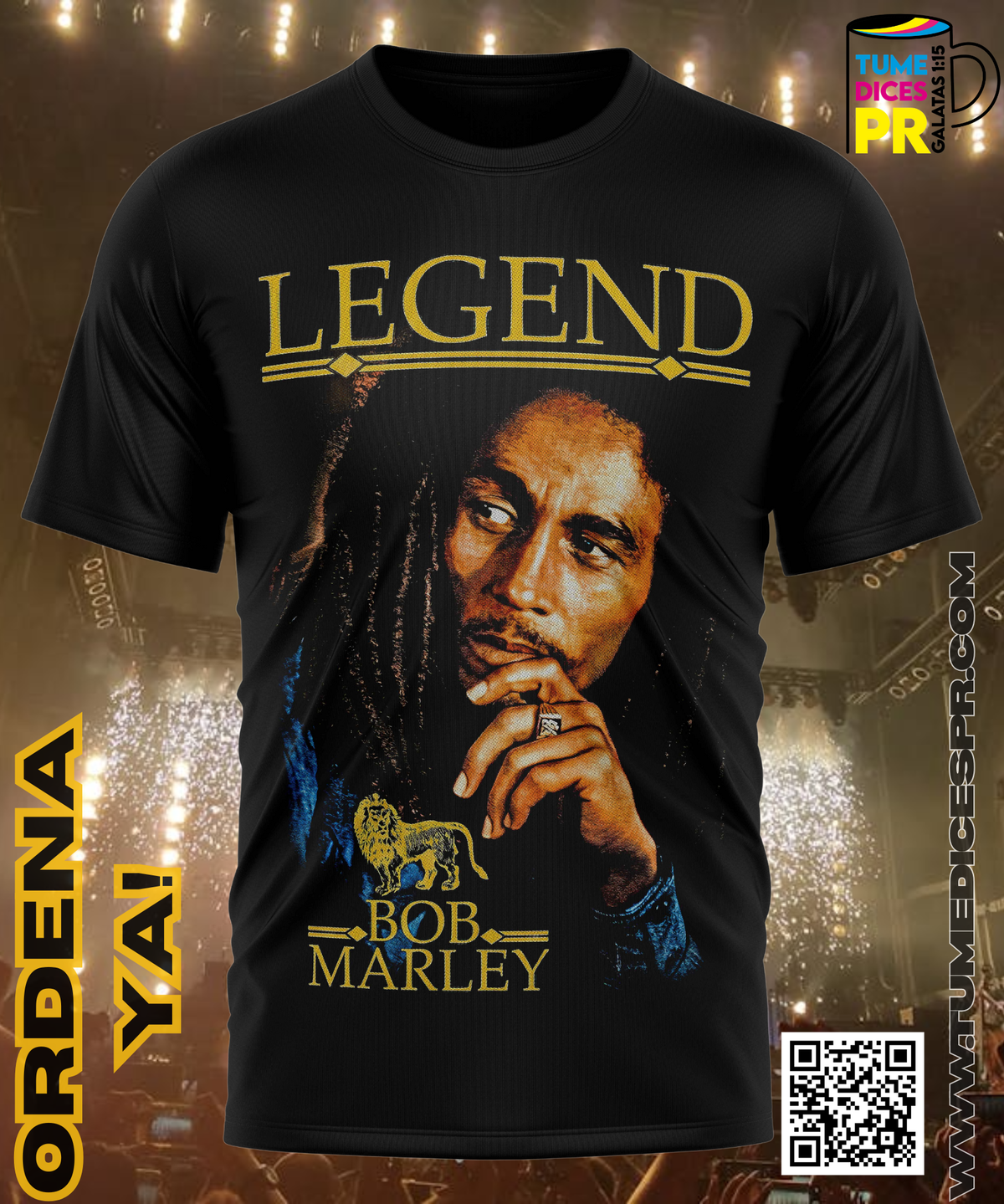 Camiseta BOB MARLEY | Algodón y poliéster | Tallas S–XL