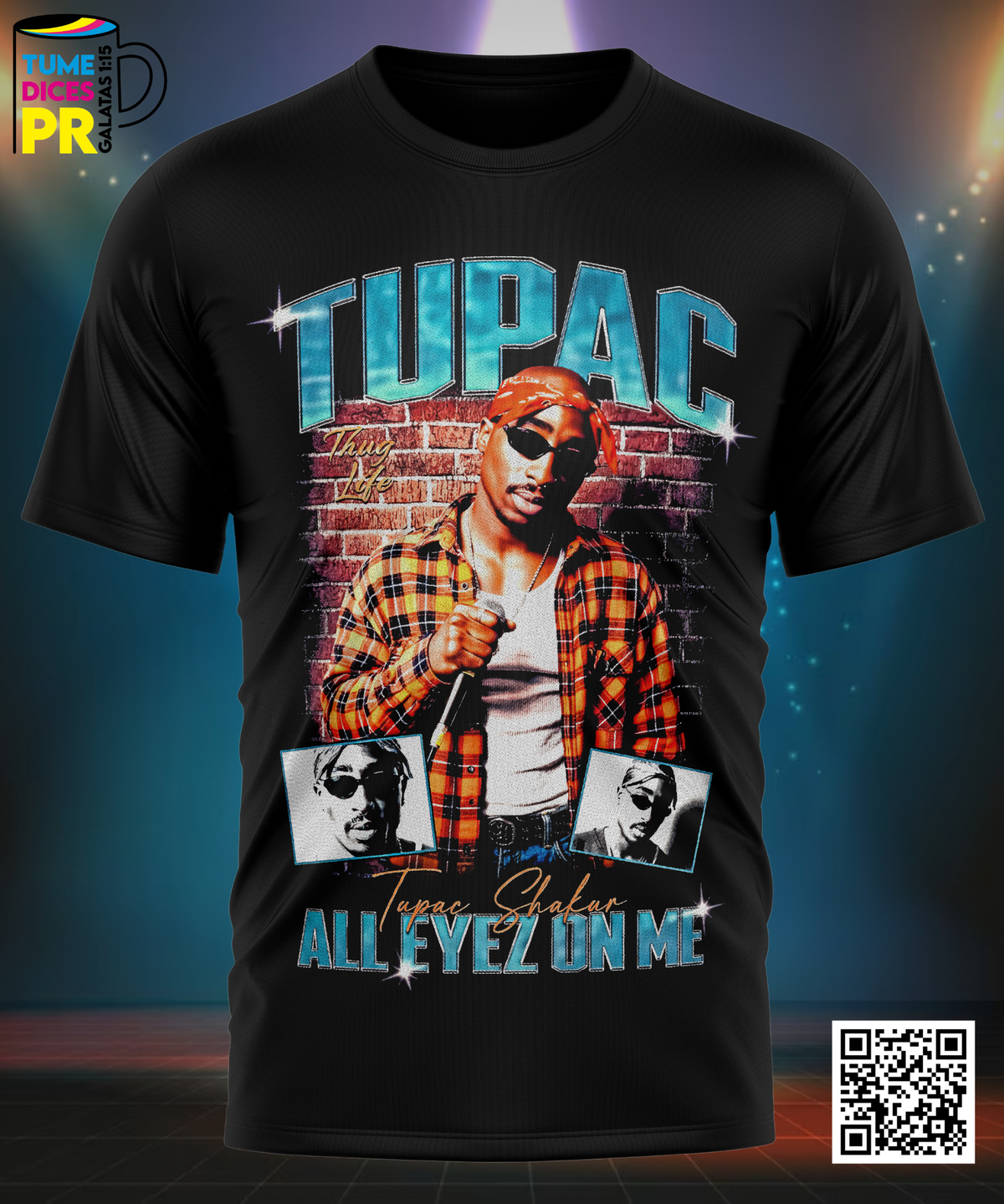 Camiseta TUPAC SHAKUR | Algodón y poliéster | Tallas S–XL