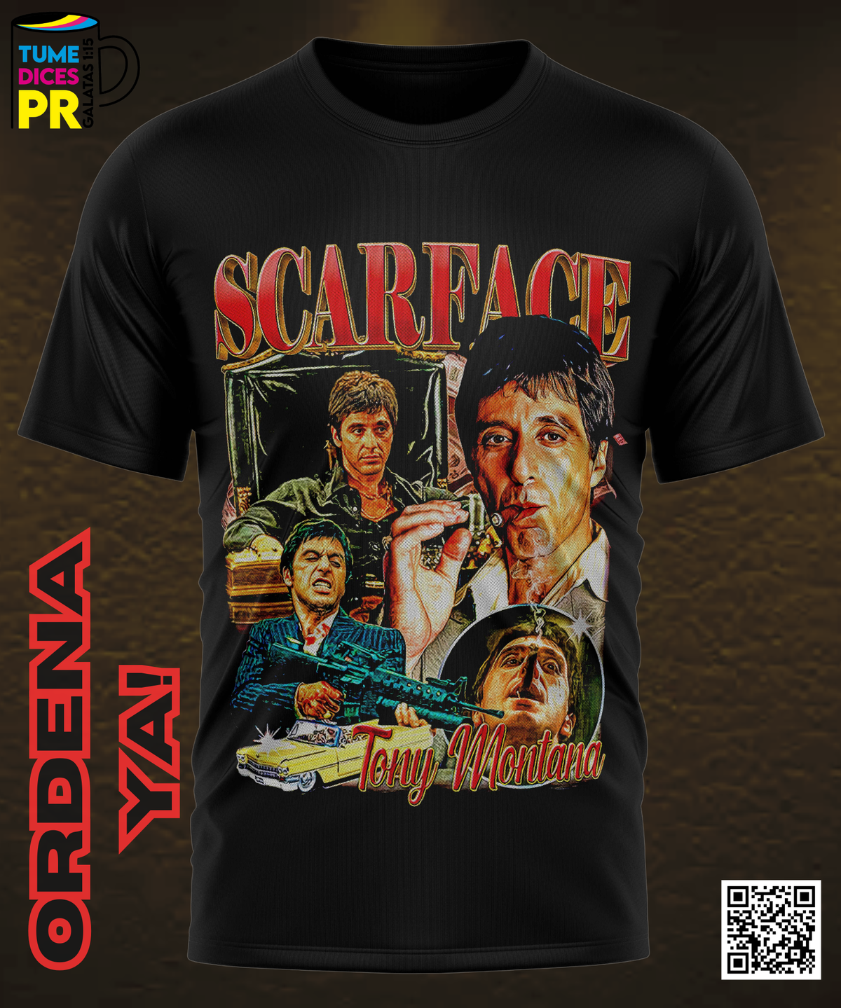 Camiseta SCARFACE | Algodón y poliéster | Tallas S–XL