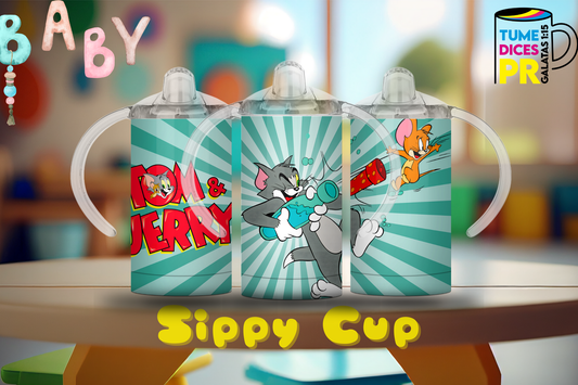 Sippy Cup Tom y Jerry 3 12 oz | Acero inoxidable | Con sorbeto