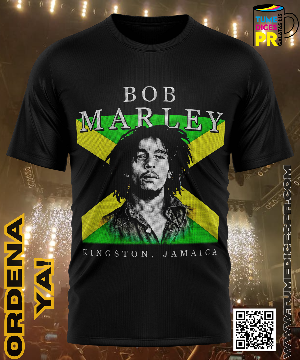 Camiseta BOB MARLEY | Algodón y poliéster | Tallas S–XL