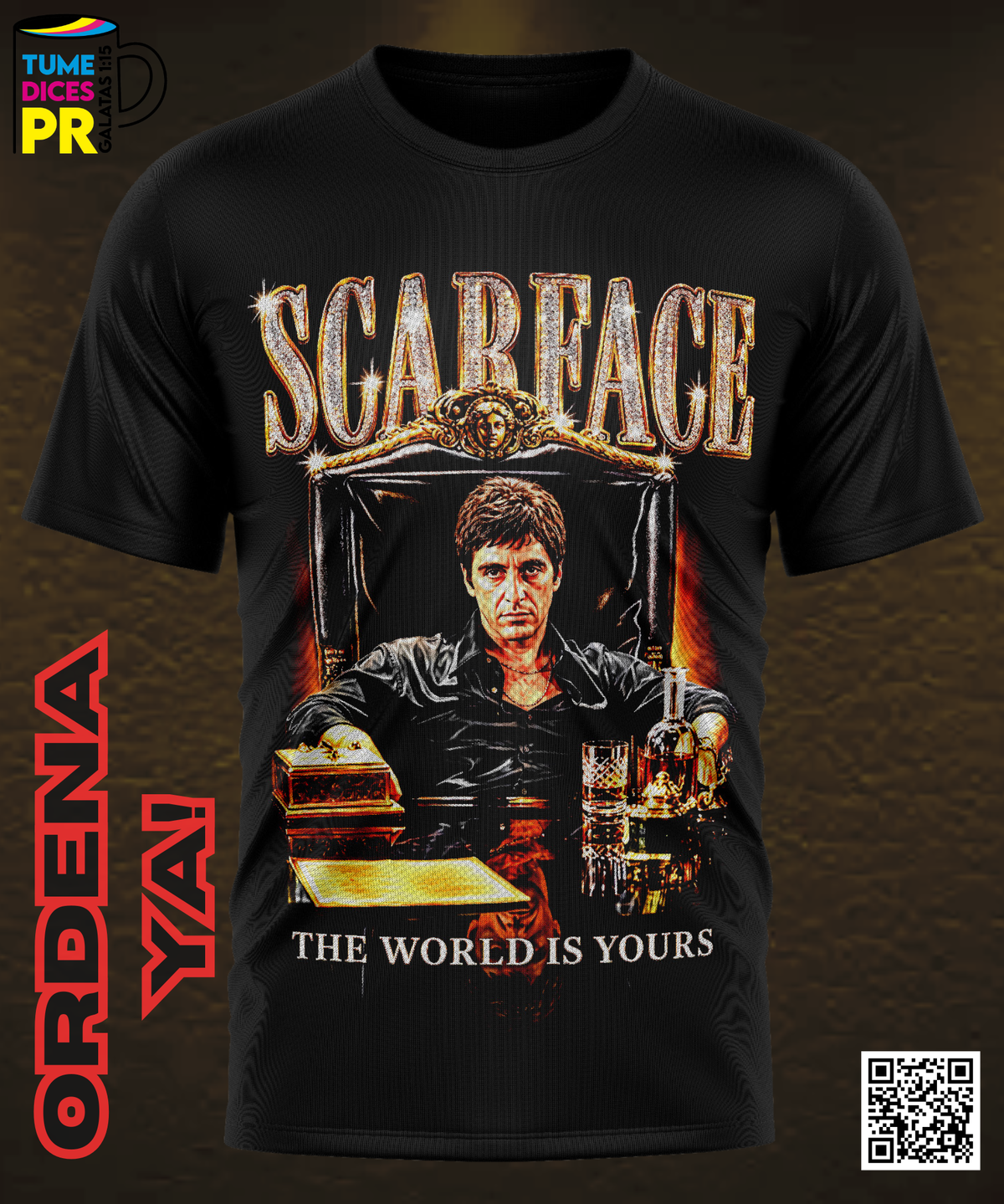 Camiseta SCARFACE | Algodón y poliéster | Tallas S–XL