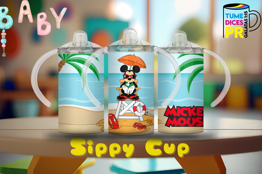 Sippy Cup Mickey Mouse playa 2 12 oz | Acero inoxidable | Con sorbeto