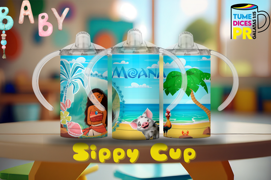 Sippy Cup Moana 3 12 oz | Acero inoxidable | Con sorbeto