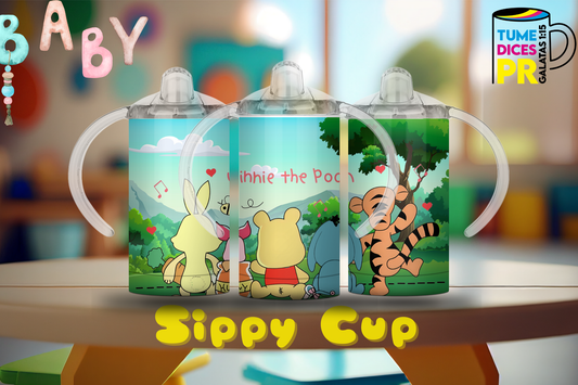 Sippy Cup Winnie the Pooh y Tigger 12 oz | Acero inoxidable | Con sorbeto
