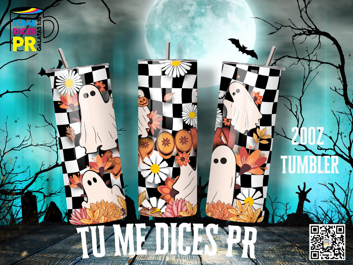 Tumbler Halloween 1 Skinny 20 oz | Personalizable | Mantiene frío y calor