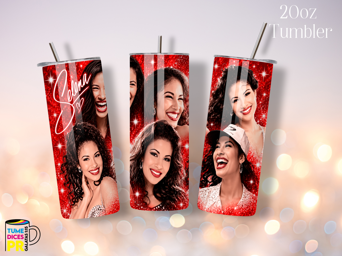 Tumbler Selena Skinny 20 oz | Personalizable | Mantiene frío y calor