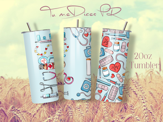 ENFERMER@S Skinny Tumbler