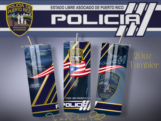 POLICIA PR Skinny Tumbler