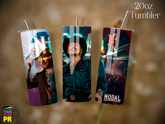 Tumbler Christian Nodal Skinny 20 oz | Personalizable | Mantiene frío y calor