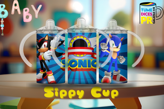 Sippy Cup Sonic y Shadow 12 oz | Acero inoxidable | Con sorbeto