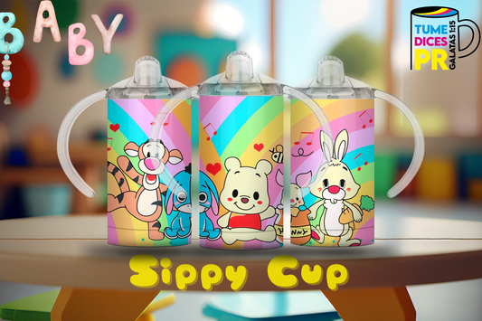 Sippy Cup Winnie the Pooh bebé 12 oz | Acero inoxidable | Con sorbeto