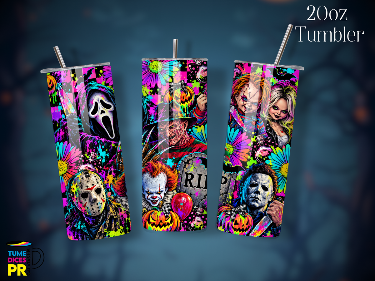 Tumbler Halloween 1 Skinny 20 oz | Personalizable | Mantiene frío y calor