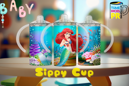 Sippy Cup La Sirenita 2 12 oz | Acero inoxidable | Con sorbeto