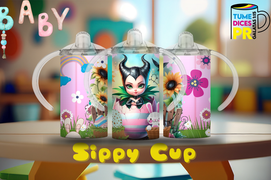 Sippy Cup Maléfica bebé 12 oz | Acero inoxidable | Con sorbeto