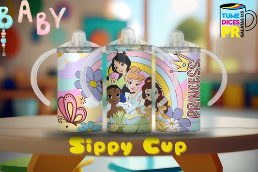 Sippy Cup Princesas Disney niñas 12 oz | Acero inoxidable | Con sorbeto