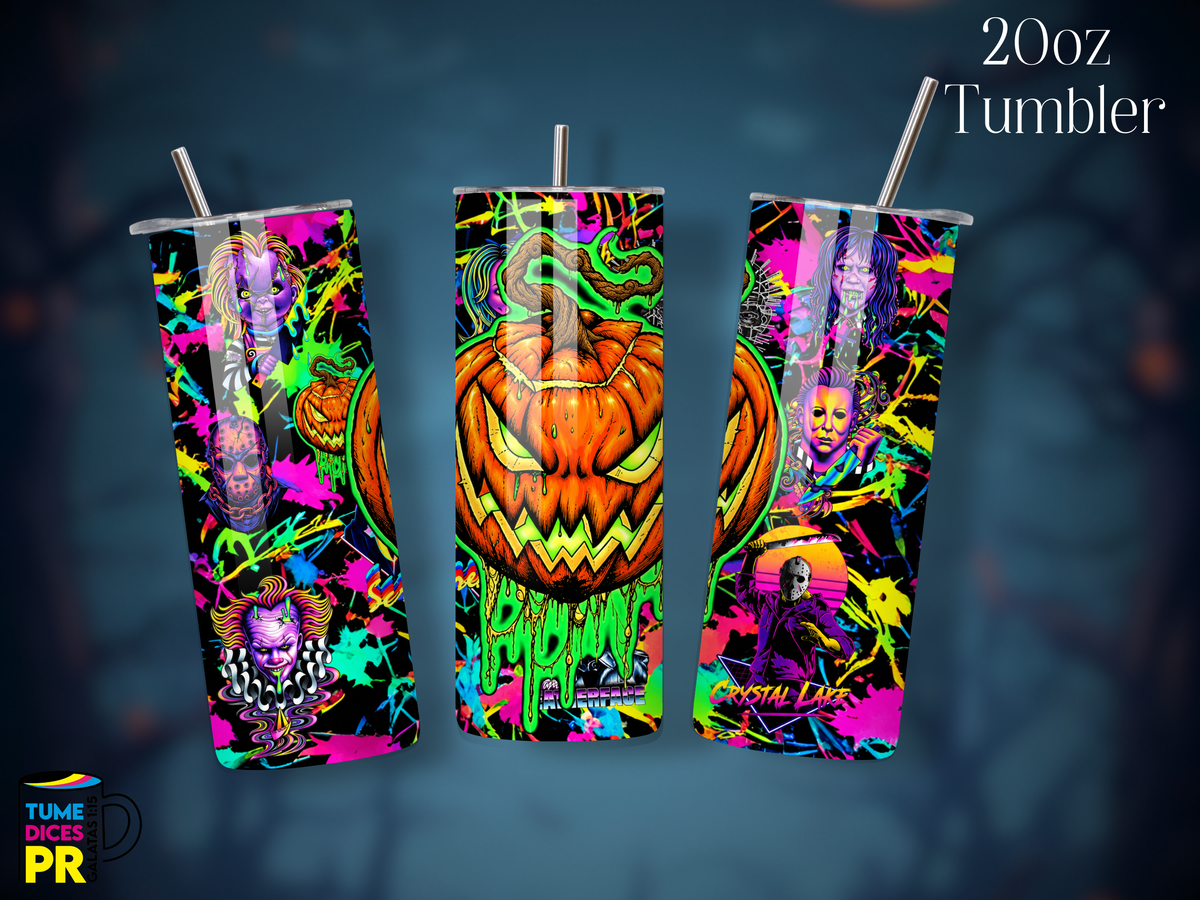 Tumbler Halloween 1 Skinny 20 oz | Personalizable | Mantiene frío y calor