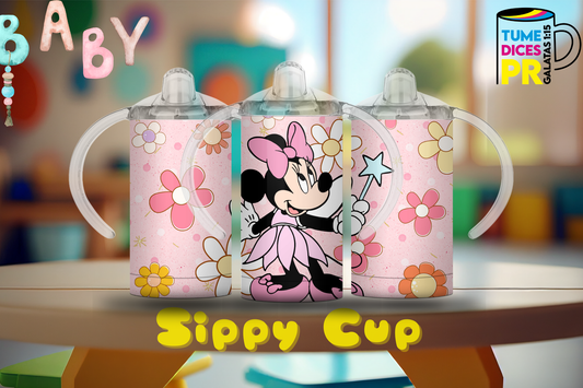 Sippy Cup Minnie Mouse hada 12 oz | Acero inoxidable | Con sorbeto