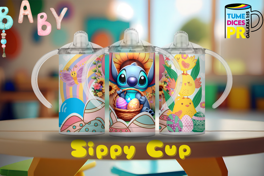 Sippy Cup Stitch Pascua 12 oz | Acero inoxidable | Con sorbeto