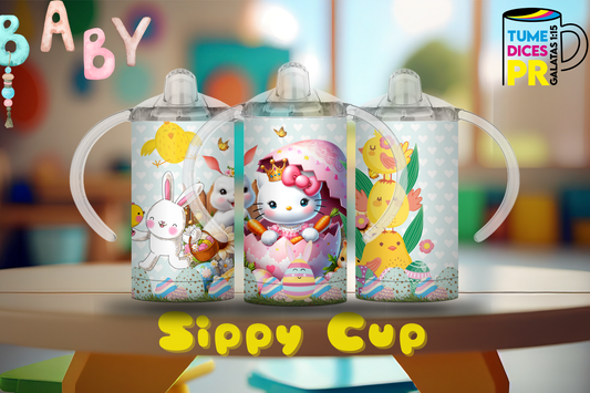 Sippy Cup Hello Kitty Pascua 12 oz | Acero inoxidable | Con sorbeto