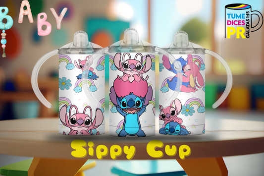 Sippy Cup Stitch y Angel 2 12 oz | Acero inoxidable | Con sorbeto
