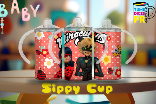 Sippy Cup Miraculous Ladybug 12 oz | Acero inoxidable | Con sorbeto