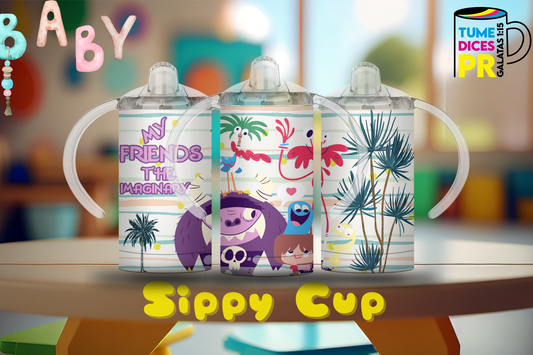 Sippy Cup Amigos imaginarios 12 oz | Acero inoxidable | Con sorbeto