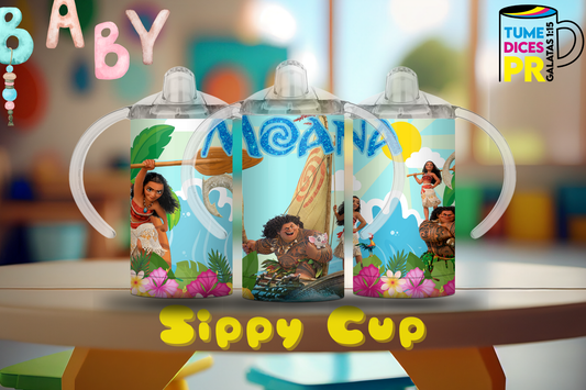 Sippy Cup Moana 4 12 oz | Acero inoxidable | Con sorbeto