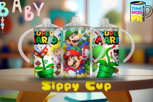 Sippy Cup Mario y Luigi 12 oz | Acero inoxidable | Con sorbeto